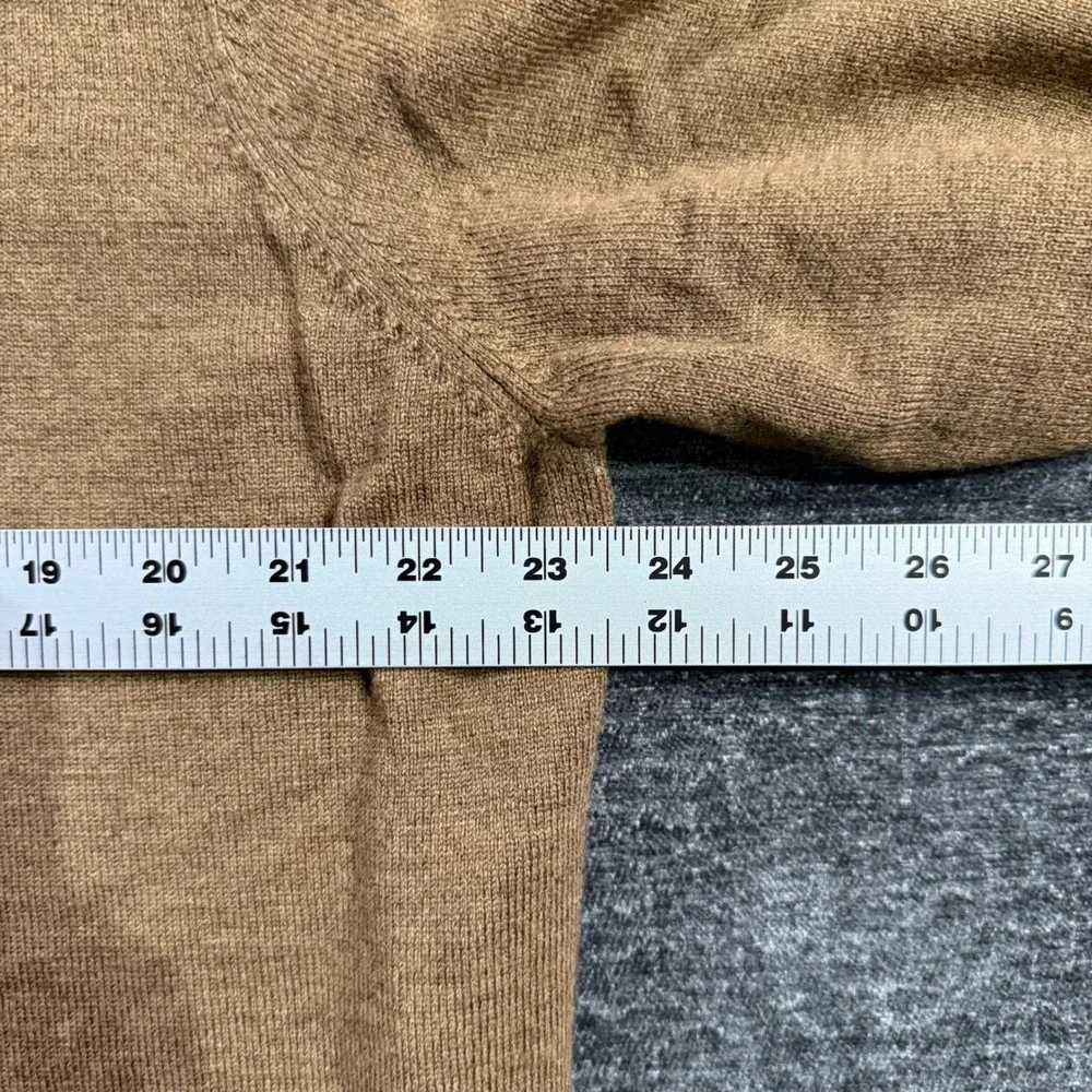Brooks Brothers 346 Mens XL Merino Wool Blend Crewneck Sweater Tan Brown Classic